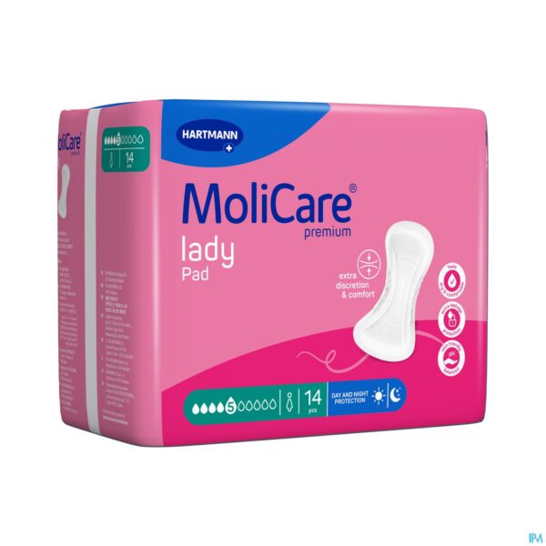Packshot Molicare Premium Lady Pad 5 Drops 43x16cm 14 Nf