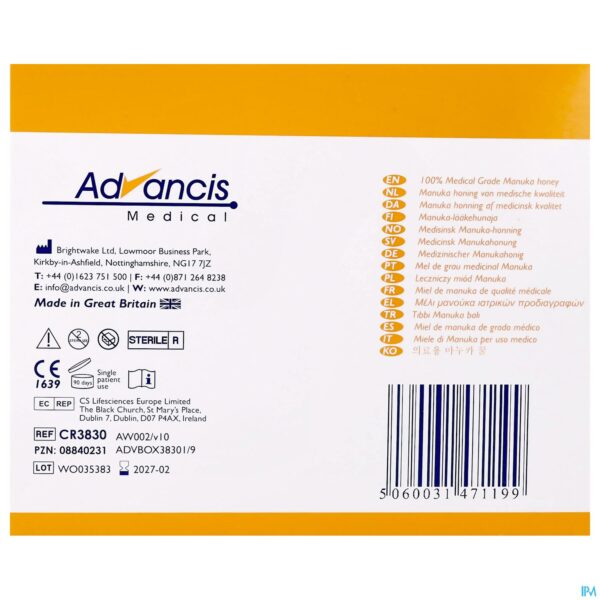 Packshot Activon Tube-honey Tube 12x25g