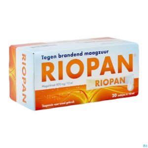 Packshot Riopan Gel Sachets Zakjes 20x10ml