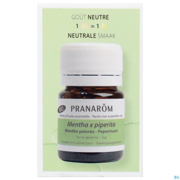 Packshot Pranarom Eo Pepermunt Bio Parels 60