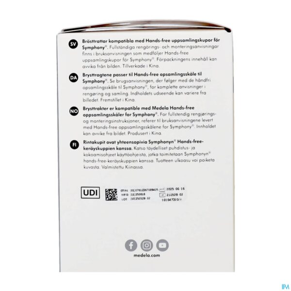 Packshot Medela Hands-free Borstschild Symphony S 21mm 2