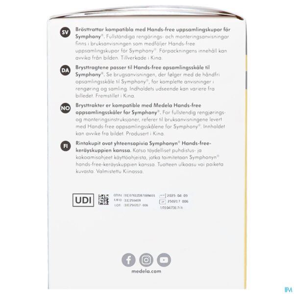 Packshot Medela Hands-free Borstschild Symphony l 27mm 2
