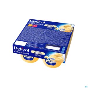 Packshot Delical Creme Dessert La Floridine Vanille 4x125g