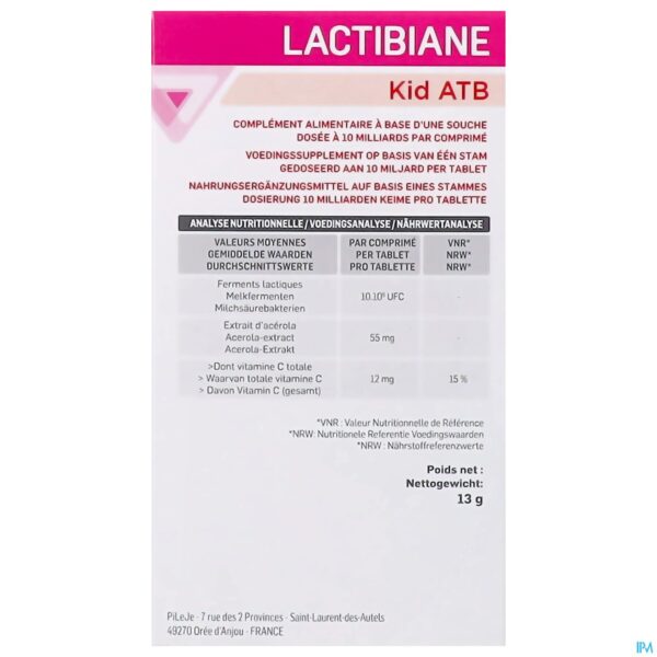 Packshot Lactibiane Kid Atb Kauwtabl 10