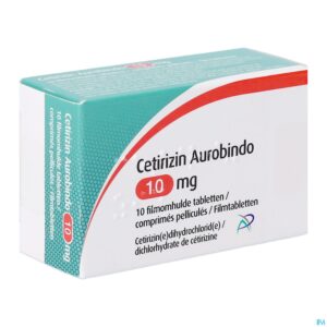Packshot Cetirizin Aurobindo 10mg Filmomh Tabl 10