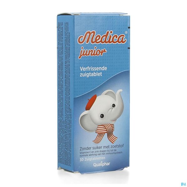 Packshot Medica Junior 30 suikervrije zuigtabletten Packshot Medica Junior 30 suikervrije zuigtabletten