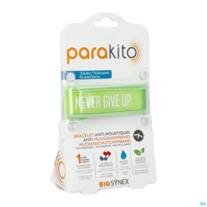 Packshot Para'kito Armband Volwassen Never Give Up Groen