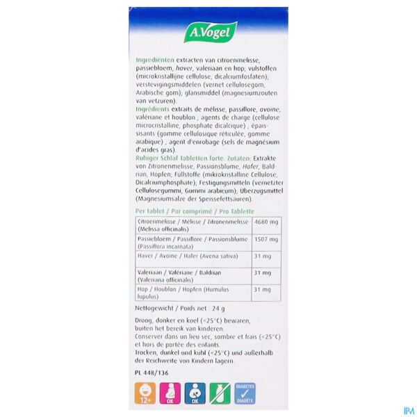 Packshot A.vogel Nachtrust Tabl Forte 30