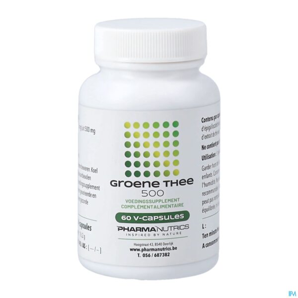 Packshot Groene Thee 500 V-caps 60 Pharmanutrics