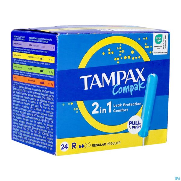 Packshot Tampax Compak Regular Tampons 24 Packshot Tampax Compak Regular Tampons 24