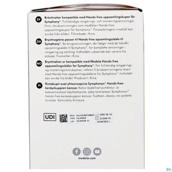 Packshot Medela Hands-free Borstschild Symphony S 21mm 2