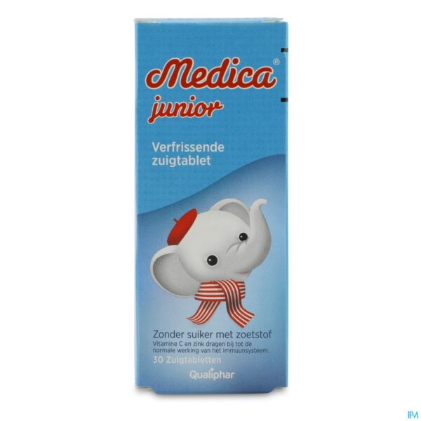 Packshot Medica Junior 30 suikervrije zuigtabletten Packshot Medica Junior 30 suikervrije zuigtabletten