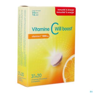 Packshot Vitamine C Will Boost Bruistabl 60