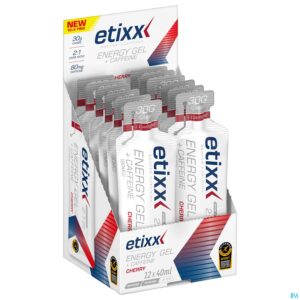 Packshot Etixx Energy Gel Caffeine Cherry 12x40ml