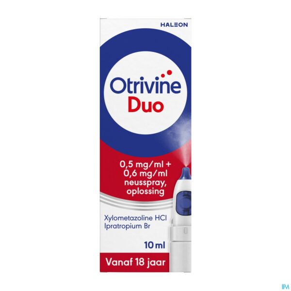 Packshot Otrivine Duo 0,5mg/ml+0,6mg/ml Neusspray 10ml