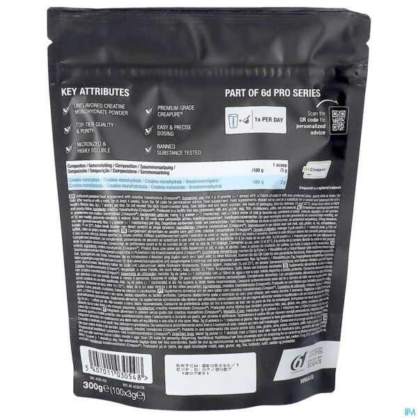Packshot 6d Sixd Creatine Creapure Unflavored Pot Pdr 300g
