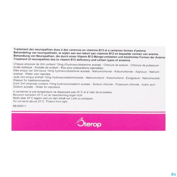 Packshot Hydroxocobal.acet. Sterop Opl Inj 10x10mg/2ml