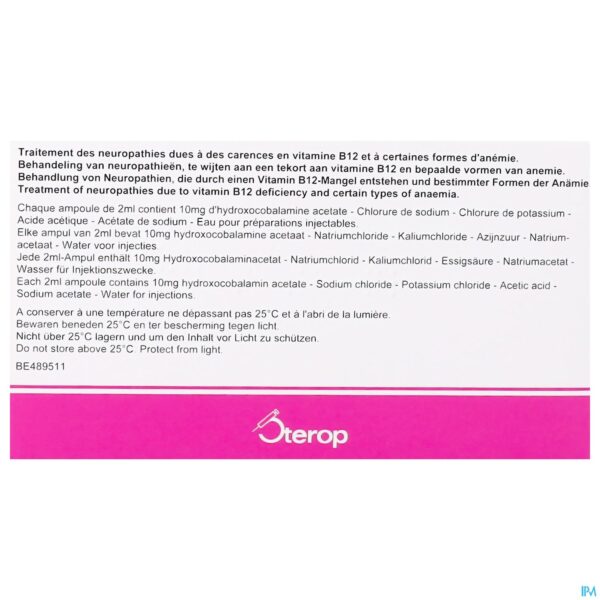 Packshot Hydroxocobal.acet. Sterop Opl Inj 10x10mg/2ml