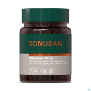 Packshot Vitamine D3 75mcg/ 3000 Ie Softcaps 120 Bonusan