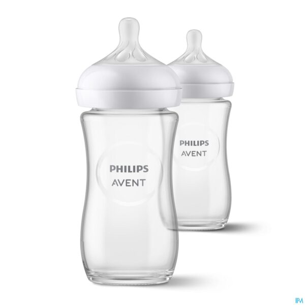 Productshot Philips Avent Natural 3.0 Zuigfles Glas Duo2x240ml