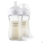 Productshot Philips Avent Natural 3.0 Zuigfles Glas Duo2x240ml