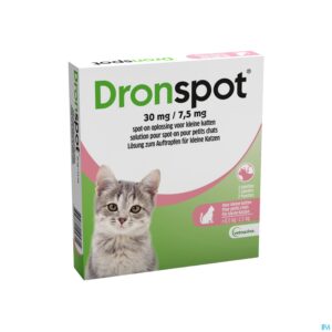 Packshot Dronspot 30mg/7,5mg Spot-on Kat Kl.>0,5-2,5kg Pip2