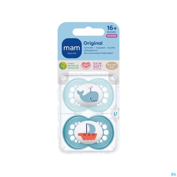 Packshot Mam Fopspeen Original Pure Siliconen 16m+ Jongen
