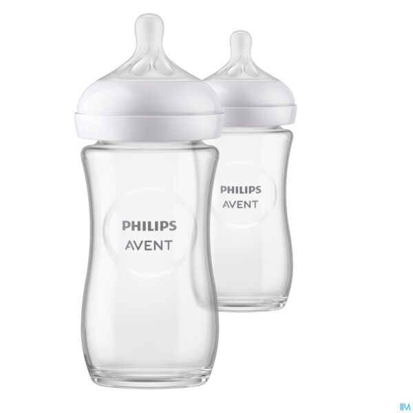 Productshot Philips Avent Natural 3.0 Zuigfles Glas Duo2x240ml