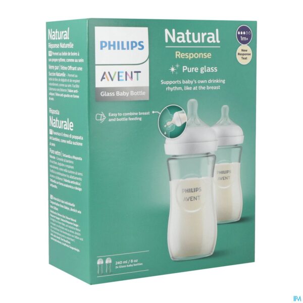 Packshot Philips Avent Natural 3.0 Zuigfles Glas Duo2x240ml