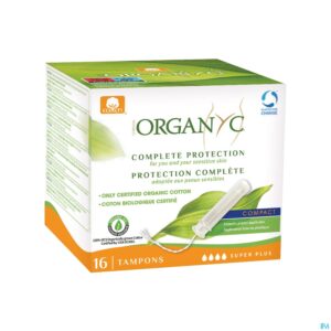 Packshot Organyc Tampon Compact Super Plus Bio Katoen 16
