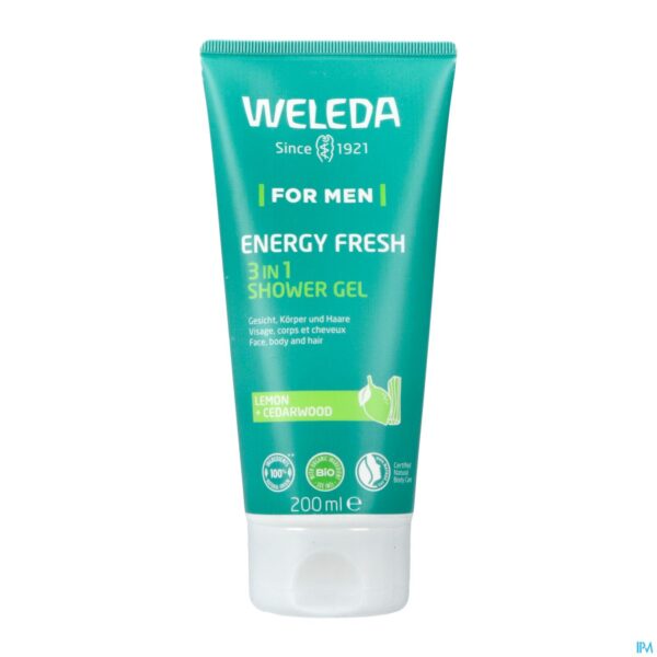 Packshot Weleda Men Energy Fresh 3in1 Douchegel Tube 200ml