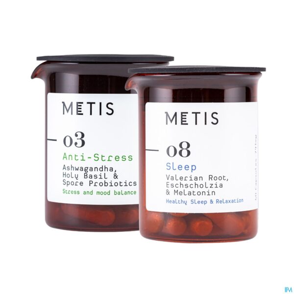 Productshot Metis Slaap & Nervositeit Duo V-caps 40x2