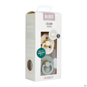 Packshot Bibs 1 Fopspeen Symmetric Duo Sage/ivory