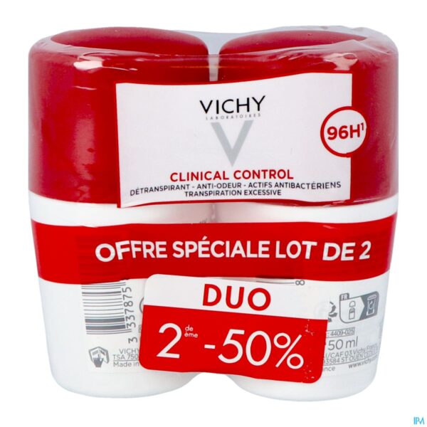 Packshot Vichy Deo V Roll 96h Clinical Ctrl Duo 50ml 2e-50% Packshot Vichy Deo V Roll 96h Clinical Ctrl Duo 50ml 2e-50%