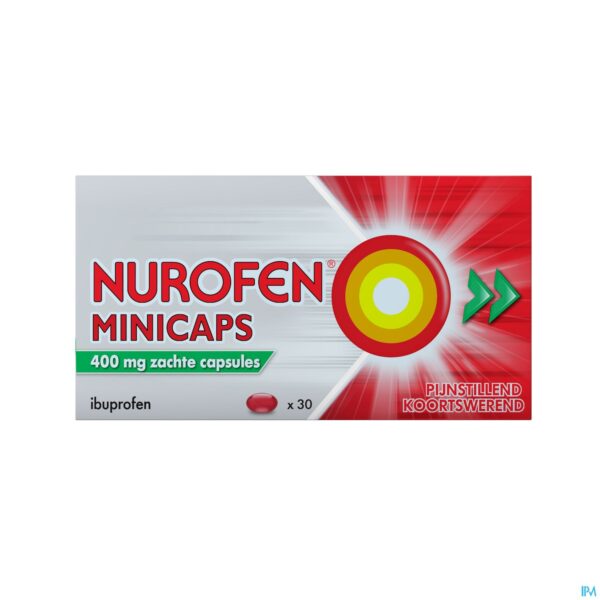 Packshot Nurofen Minicaps 400mg Zachte Caps 30