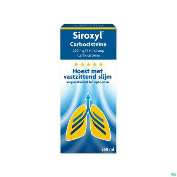 Packshot Siroxyl Carbocisteine 250mg/5ml Siroop 250ml
