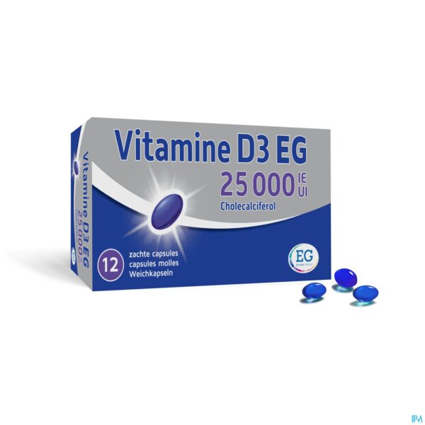 Productshot Vitamine D3 EG 25000 Ie Zachte Caps 12