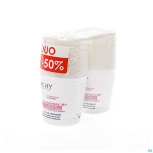Packshot Vichy Deo A/haargroei Roller 48h Duo 2x50ml