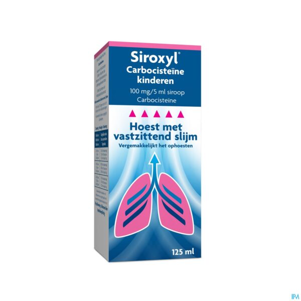 Packshot Siroxyl Carbocisteine 100mg/5ml Kind. Siroop 125ml Packshot Siroxyl Carbocisteine 100mg/5ml Kind. Siroop 125ml