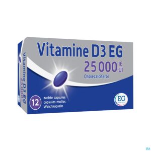 Packshot Vitamine D3 EG 25000 Ie Zachte Caps 12