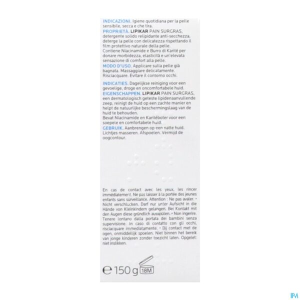 Packshot La Roche Posay Lipikar Overvet Wasstuk 150g