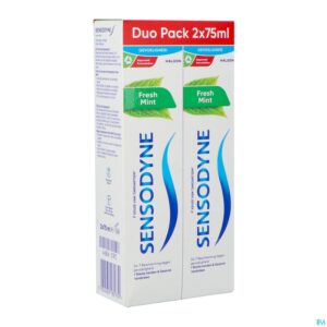Packshot Sensodyne Fresh Mint Tandpasta Tube 2x75ml