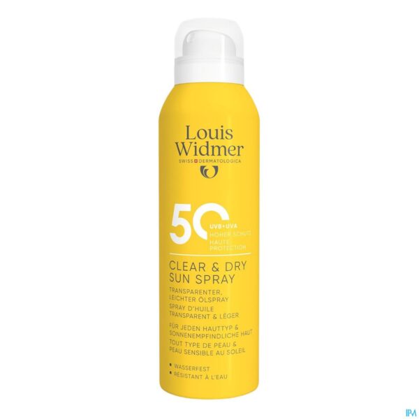 Productshot Widmer Clear & Dry Sun Spray 50 200ml