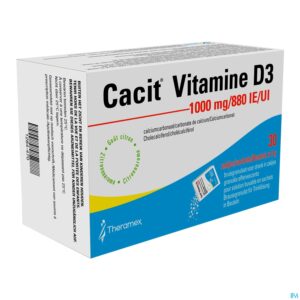 Packshot Cacit Vit. D3 1000mg/880ie Bruisgranul. Zakje 30