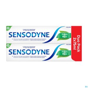 Packshot Sensodyne Fresh Mint Tandpasta Tube 2x75ml