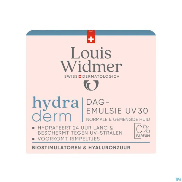 Packshot Widmer Hydraderm Dagemulsie Uv 30 Zonder Parfum 50ml