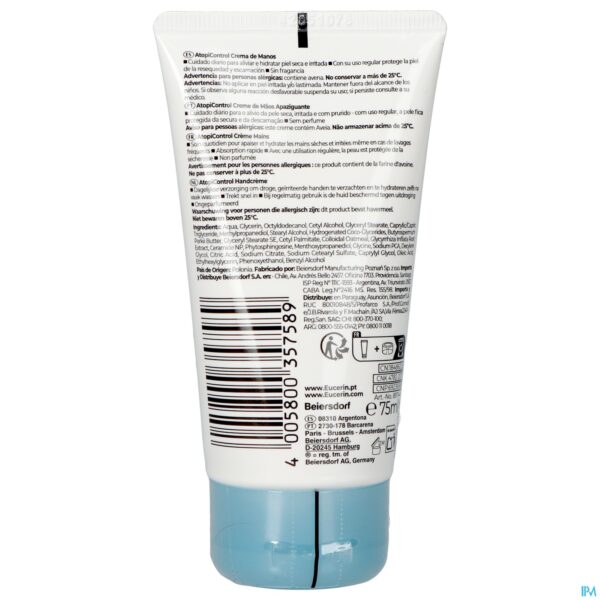 Packshot Eucerin Atopicontrol Handcreme Tube 75ml Nf