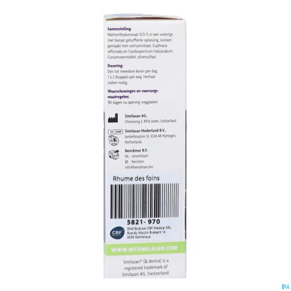 Packshot Similasan Hooikoorts Druppels 10ml