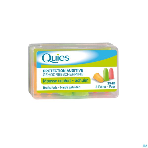 Packshot Quies Oordoppen Schuim Fluo 3 Paar