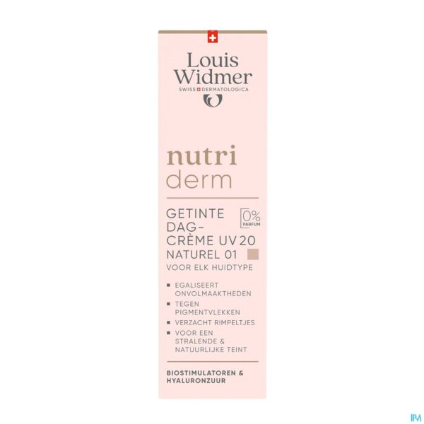 Packshot Widmer Nutriderm Getinte Dagcrème Uv 20 Naturel 01 Z Parfum 30ml